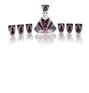 Picture of A BOHEMIAN CUT GLASS ART-DECO DECANTER SET