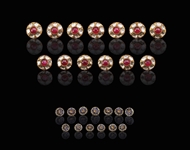 Picture of A VERY FINE SET OF RUBY AND DIAMOND SHERWANI BUTTONS