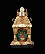 Picture of GOLD, DIAMOND, RUBY AND EMERALD STUDDED LAKSHMI TEMPLE