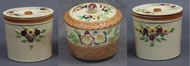 Picture of TWO BISCUIT BINS / BIN WITH FLOWER PATTERNED RIM